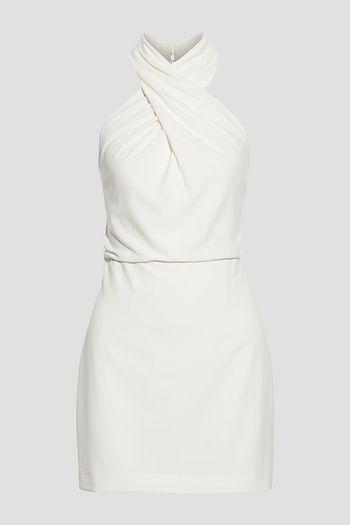 HALSTON Alix crossover crepe mini dress