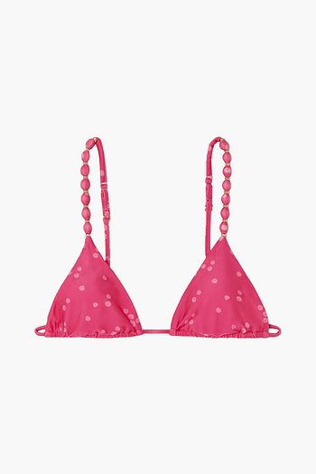 VIX PAULA HERMANNY Brigitte bead-embellished polka-dot triangle bikini top