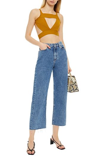 RICK OWENS Sling cutout stretch-ponte bra top