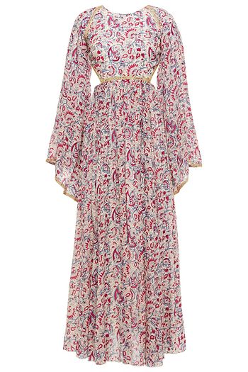 ANTIK BATIK Cherie open-back printed crepe de chine maxi dress