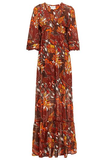 ANTIK BATIK Ramba rickrack-trimmed printed cotton maxi dress