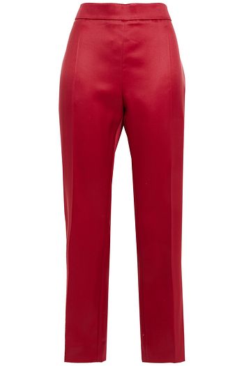 MAX MARA Wool and silk-blend satin straight-leg pants