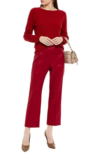 MAX MARA Wool and silk-blend satin straight-leg pants