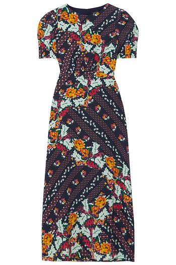 SALONI Bianca printed silk crepe de chine midi dress
