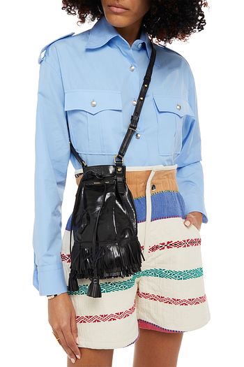ISABEL MARANT Askiah fringed tasseled leather bucket bag