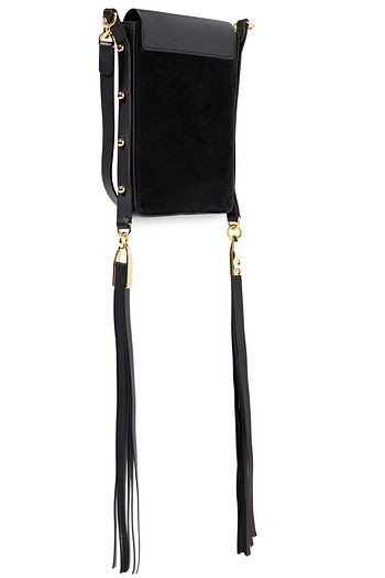 ISABEL MARANT Studded suede and leather shoulder bag