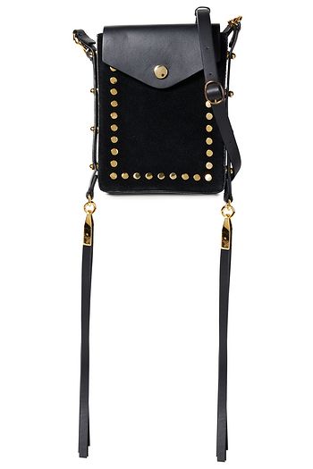 ISABEL MARANT Studded suede and leather shoulder bag