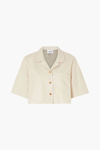 NANUSHKA Rhett Cropped Hemd aus veganem Leder