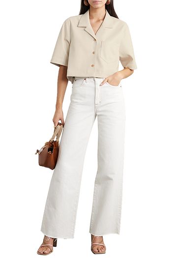 NANUSHKA Rhett Cropped Hemd aus veganem Leder