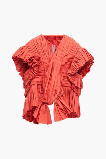 RICK OWENS Poblana pleated cotton-blend peplum jacket