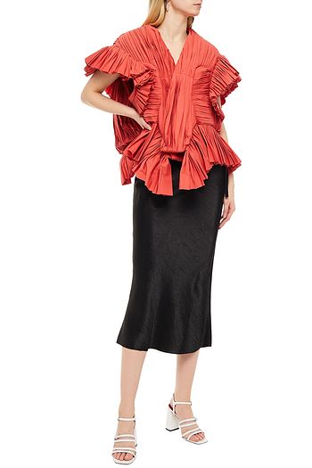 RICK OWENS Poblana pleated cotton-blend peplum jacket