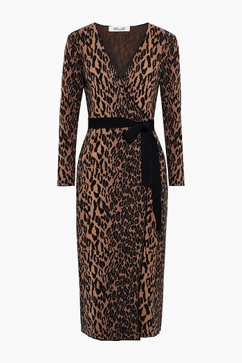 DIANE VON FURSTENBERG Damaris Midi-Wickelkleid aus Jacquard-Strick