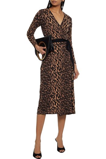 DIANE VON FURSTENBERG Damaris Midi-Wickelkleid aus Jacquard-Strick