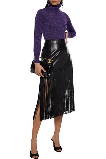 DIANE VON FURSTENBERG Malka metallic merino wool-blend turtleneck bodysuit