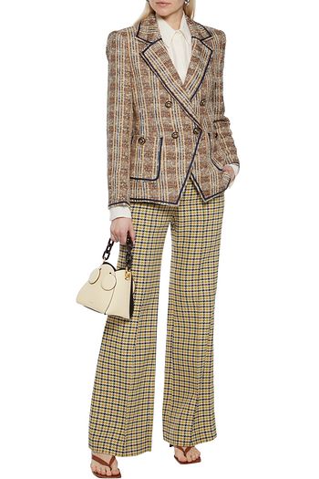 VERONICA BEARD Theron double-breasted checked bouclé-tweed blazer