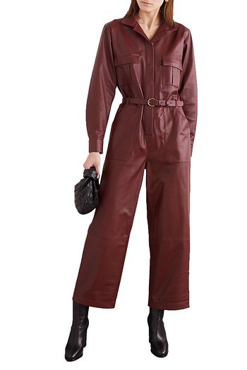 ZEYNEP ARCAY Belted leather jumpsuit