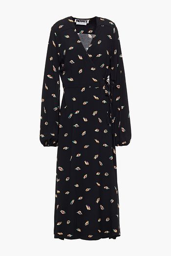 ROTATE BIRGER CHRISTENSEN Mira printed crepe midi wrap dress