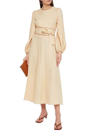 ZIMMERMANN Gerafftes Midikleid aus Crêpe de Chine aus Seide