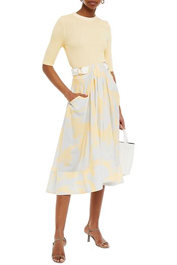 PROENZA SCHOULER Draped printed crepe midi skirt