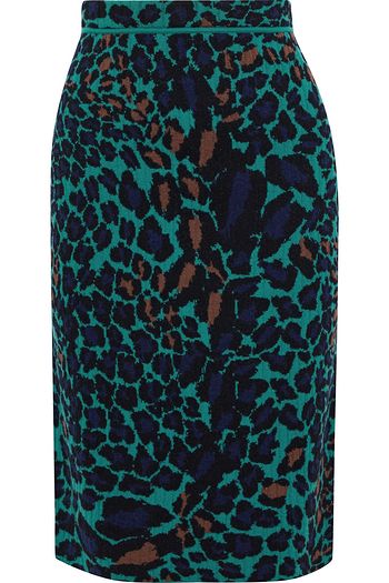 DIANE VON FURSTENBERG Sian reversible jacquard-knit merino wool pencil skirt