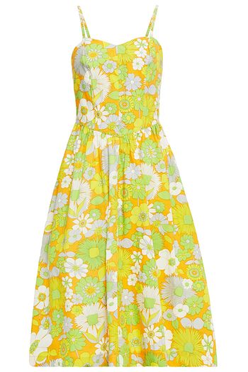 ANTIK BATIK Lorette shirred floral-print cotton-poplin mini dress