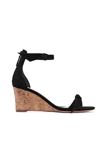 ALEXANDRE BIRMAN Clarita bow-embellished suede wedge sandals