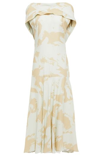PROENZA SCHOULER Draped printed crepe midi dress