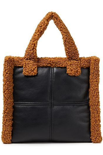 STAND STUDIO Lolita Tote Bag aus Kunstleder mit Besatz aus Shearling-Imitat