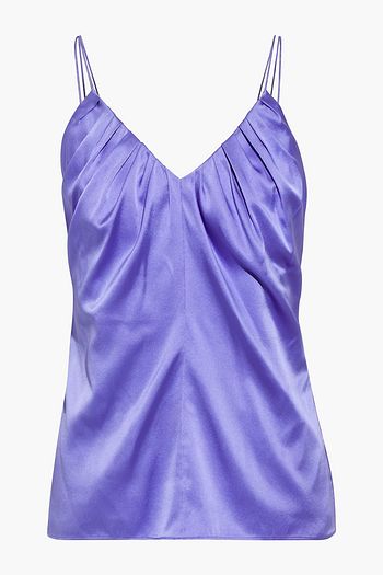 HELMUT LANG Pleated silk-blend satin camisole