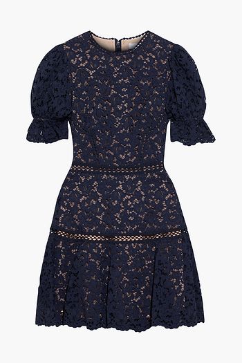 JONATHAN SIMKHAI Holly fluted corded lace mini dress