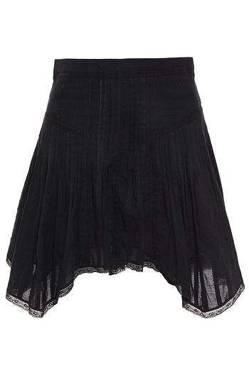 ISABEL MARANT ÉTOILE Prandali asymmetric pleated cotton-jacquard mini skirt