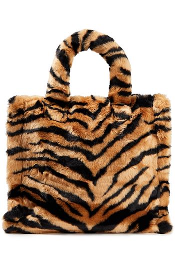 STAND STUDIO Lola tiger-print faux fur tote