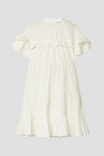 ULLA JOHNSON Leonie Minikleid aus Baumwollpopeline mit Rüschen