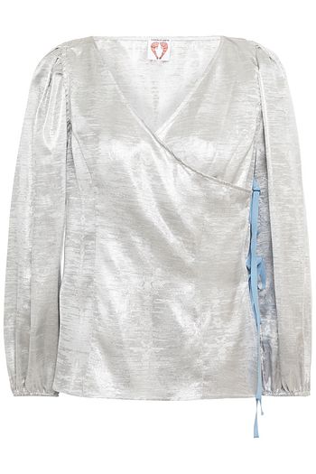 SHRIMPS Cordelia lamé-jacquard wrap blouse