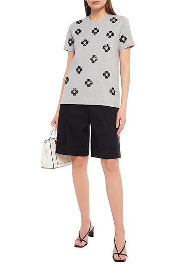 MICHAEL MICHAEL KORS 装飾付き メランジコットンジャージー Tシャツ