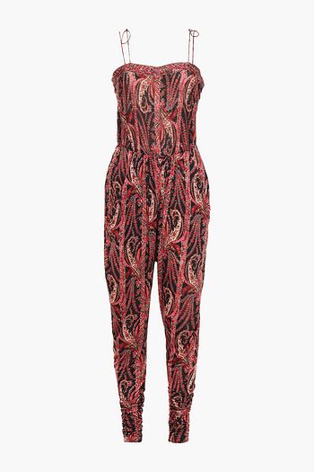 ISABEL MARANT Wonda gathered printed stretch-jersey jumpsuit