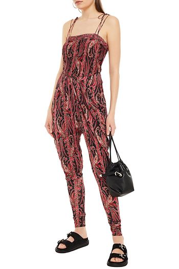 ISABEL MARANT Wonda gathered printed stretch-jersey jumpsuit