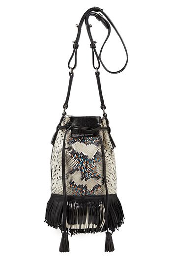 ISABEL MARANT Fringed snake-effect leather shoulder bag