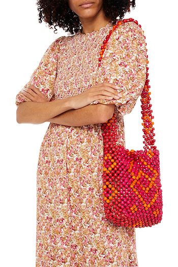 ANTIK BATIK Boly beaded wood shoulder bag
