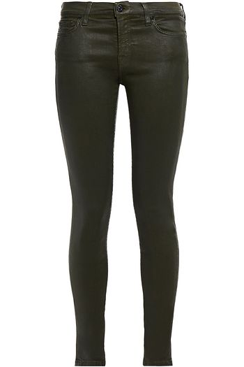 7 FOR ALL MANKIND Coated cotton-blend skinny pants