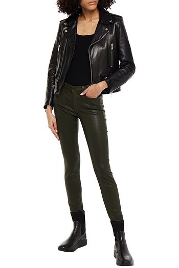 7 FOR ALL MANKIND Coated cotton-blend skinny pants