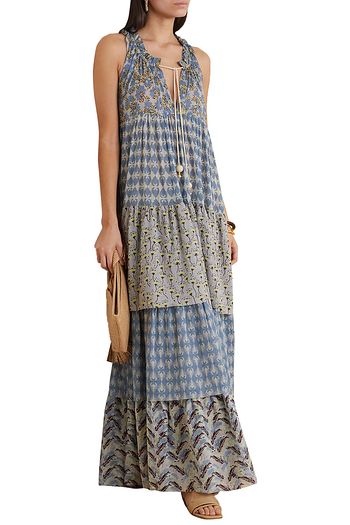 YVONNE S Hippy tiered printed cotton-voile maxi dress