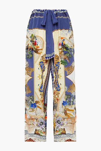 CAMILLA Printed silk crepe de chine wide-leg pants