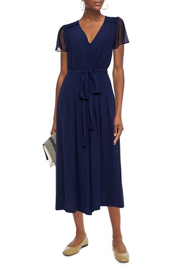 MICHAEL MICHAEL KORS Cropped belted georgette jumpsuit