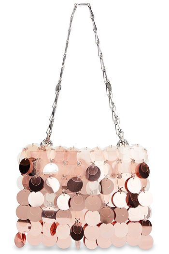 PACO RABANNE Sequined PVC and leather shoulder bag