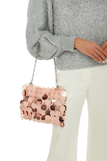PACO RABANNE Sequined PVC and leather shoulder bag