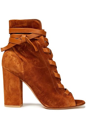 GIANVITO ROSSI Brooklyn leather-trimmed suede ankle boots