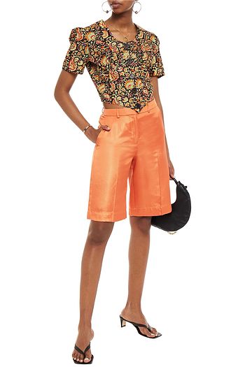 ANTIK BATIK Cherie cropped printed cotton-poplin top
