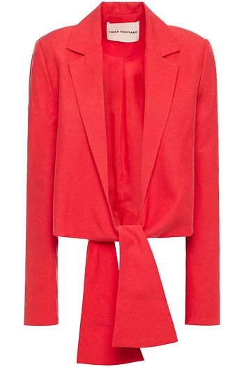 MARA HOFFMAN Cataline knotted Tencel and linen-blend blazer