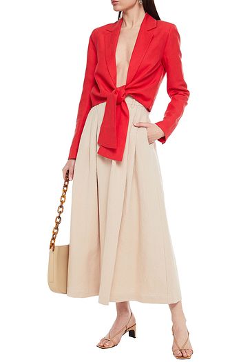 MARA HOFFMAN Cataline knotted Tencel and linen-blend blazer